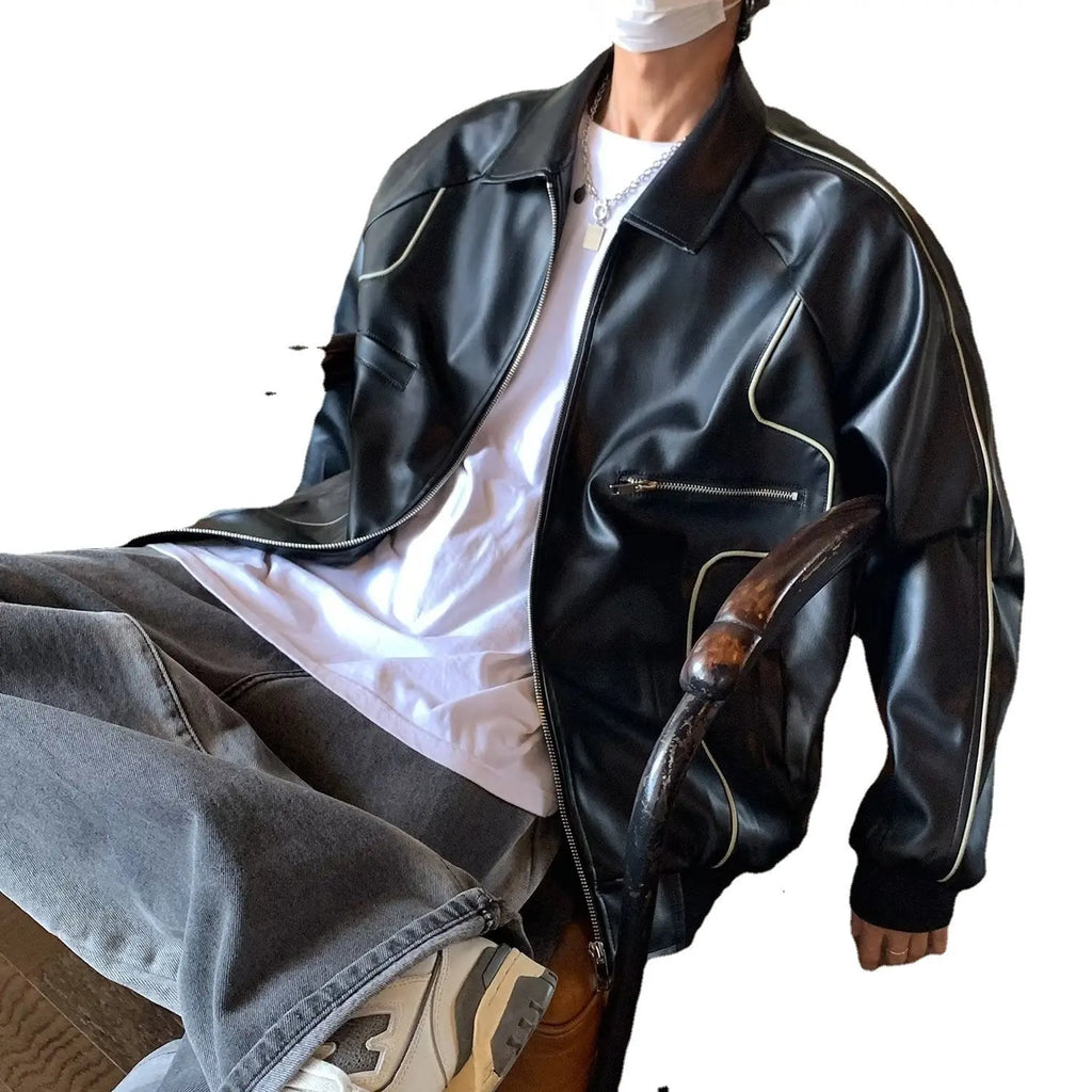 VOID OVERSIZED LEATHER JACKET
