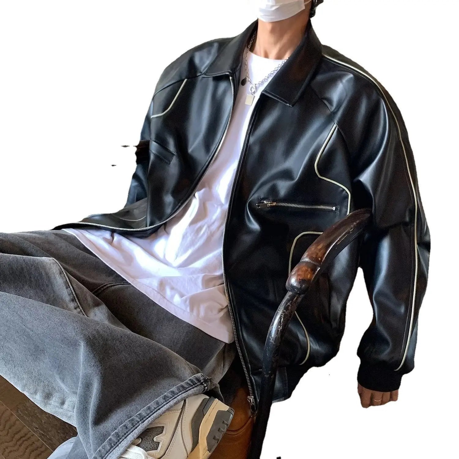 VOID OVERSIZED LEATHER JACKET