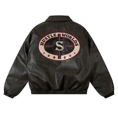 VOID Letter Embroidered Men's Baseball Jacket