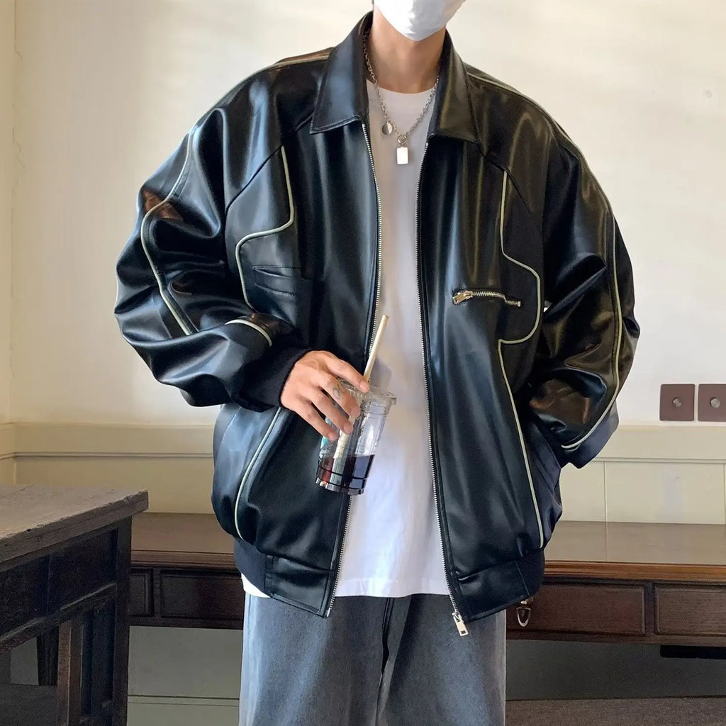 VOID OVERSIZED LEATHER JACKET