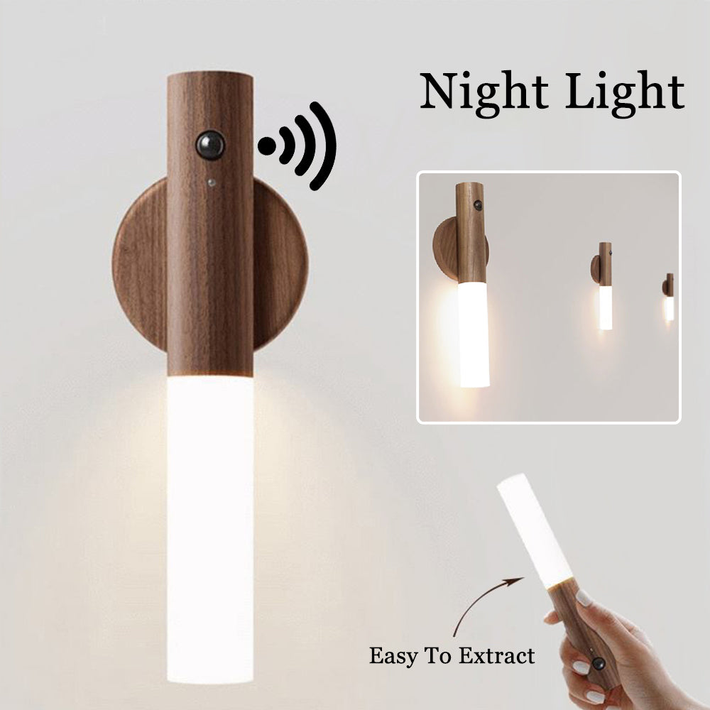 Auto LED USB Magnetic Wood Wireless Night Light Corridors Porch Lights PIR Motion Sensor Wall Light Cabinet Lamp VOID™