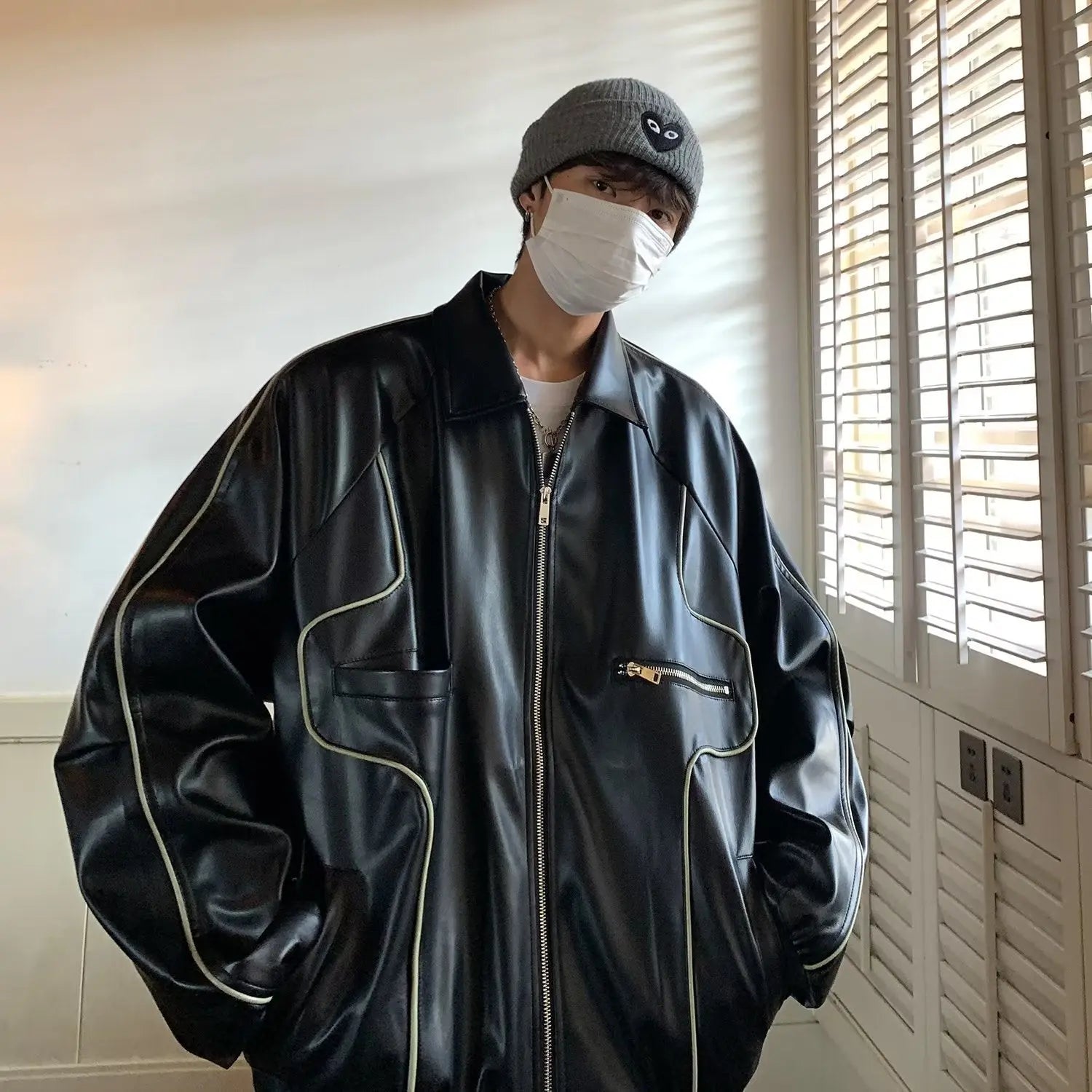 VOID OVERSIZED LEATHER JACKET