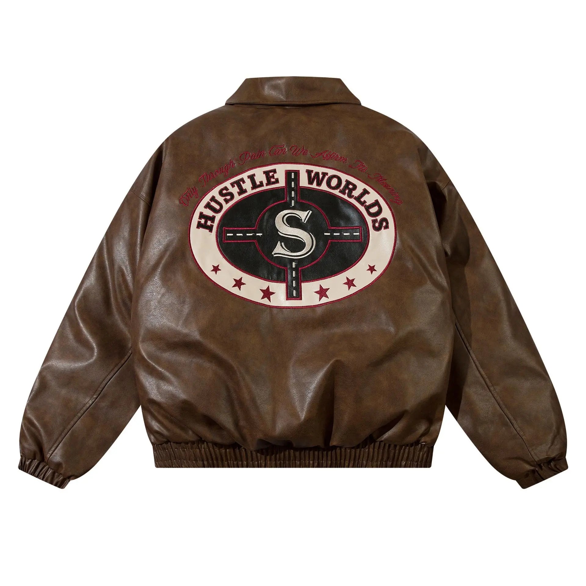 VOID Letter Embroidered Men's Baseball Jacket